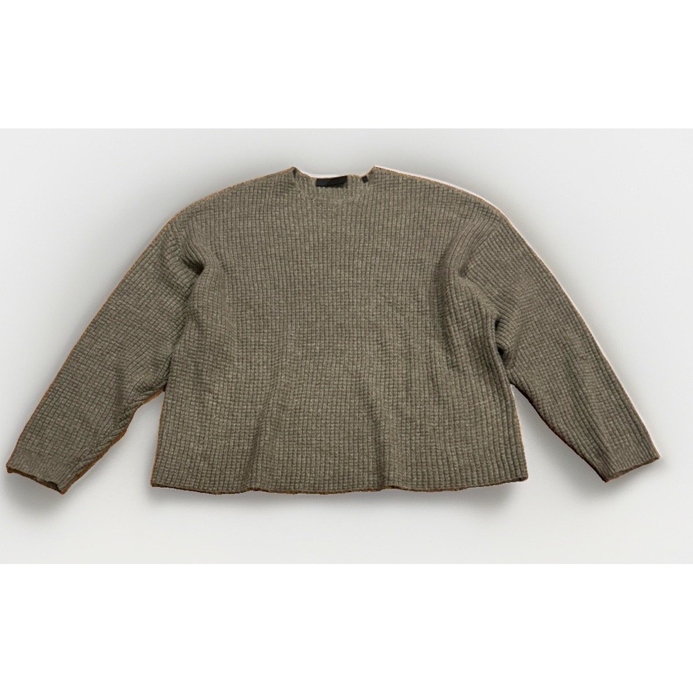 Essentials Fear of God Oversized Waffle Knit Sweater Green Boxy Fit Men's XL